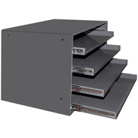 Compartment Box Cabinets, Steel, 4 Slots, 20" W x 15-3/4" D x 15" H, Grey PB Rental Co. Ltd.