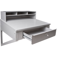 Wall-Mounted Shop Desk, 34-1/2" W x 28" D x 31" H, Grey PB Rental Co. Ltd.
