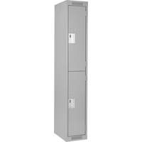 Casiers Clean Line, 2 niveaux, 12" x 18" x 72", Acier, Gris, Rivet (assembl&eacute;) PB Rental Co. Ltd.