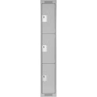 Casiers Clean Line, 3 niveaux, 12" x 18" x 72", Acier, Gris, Rivet (assembl&eacute;) PB Rental Co. Ltd.