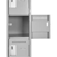 Clean Line Lockerette , 6 -tier, Bank of 4, 48" x 18" x 82", Steel, Beige, Rivet (Assembled) PB Rental Co. Ltd.