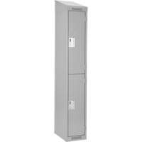 Casiers Clean Line, 2 niveaux, 12" x 18" x 78", Acier, Gris, Rivet (assembl&eacute;) PB Rental Co. Ltd.