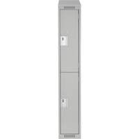 Casiers Clean Line, 2 niveaux, 12" x 18" x 78", Acier, Gris, Rivet (assembl&eacute;) PB Rental Co. Ltd.