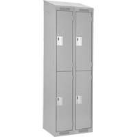 Clean Line Lockers, 2 -tier, Bank of 2, 24" x 18" x 78", Steel, Grey, Rivet (Assembled) PB Rental Co. Ltd.