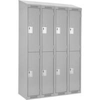 Clean Line Lockers, 2 -tier, Bank of 4, 48" x 18" x 78", Steel, Grey, Rivet (Assembled) PB Rental Co. Ltd.