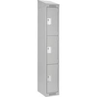 Clean Line Lockers, 3 -tier, 12" x 18" x 78", Steel, Grey, Rivet (Assembled) PB Rental Co. Ltd.