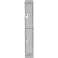 Casiers Clean Line, 2 niveaux, 12" x 18" x 82", Acier, Gris, Rivet (assembl&eacute;) PB Rental Co. Ltd.