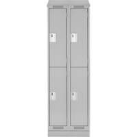Clean Line Lockers, 2 -tier, Bank of 2, 24" x 18" x 82", Steel, Grey, Rivet (Assembled) PB Rental Co. Ltd.