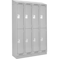 Clean Line Lockers, 2 -tier, Bank of 4, 48" x 18" x 82", Steel, Grey, Rivet (Assembled) PB Rental Co. Ltd.