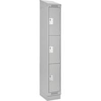 Casiers Clean Line, 3 niveaux, 12" x 18" x 82", Acier, Gris, Rivet (assembl&eacute;) PB Rental Co. Ltd.