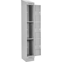 Clean Line Lockers, 3 -tier, Bank of 4, 48" x 18" x 82", Steel, Grey, Rivet (Assembled) PB Rental Co. Ltd.