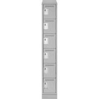 Clean Line Lockerette, 6 -tier, 12" x 18" x 82", Steel, Grey, Rivet (Assembled) PB Rental Co. Ltd.