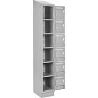 Clean Line Lockerette, 6 -tier, Bank of 4, 48" x 18" x 82", Steel, Grey, Rivet (Assembled) PB Rental Co. Ltd.