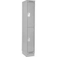 Casiers Clean Line, 2 niveaux, 12" x 18" x 76", Acier, Gris, Rivet (assembl&eacute;) PB Rental Co. Ltd.