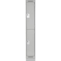 Casiers Clean Line, 2 niveaux, 12" x 18" x 76", Acier, Gris, Rivet (assembl&eacute;) PB Rental Co. Ltd.