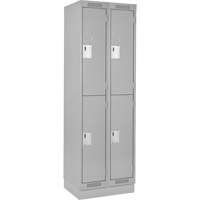 Clean Line Lockers, 2 -tier, Bank of 2, 24" x 18" x 76", Steel, Grey, Rivet (Assembled) PB Rental Co. Ltd.