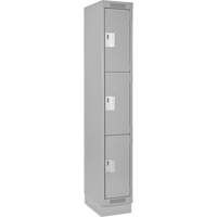 Casiers Clean Line, 3 niveaux, 12" x 18" x 76", Acier, Gris, Rivet (assembl&eacute;) PB Rental Co. Ltd.