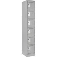 Clean Line Lockerette, 6 -tier, 12" x 18" x 76", Steel, Grey, Rivet (Assembled) PB Rental Co. Ltd.