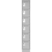 Clean Line Lockerette, 6 -tier, 12" x 18" x 76", Steel, Grey, Rivet (Assembled) PB Rental Co. Ltd.