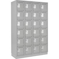 Petits casiers Clean Line, 6 niveaux, Bloc de 4, 48" x 18" x 76", Acier, Gris, Rivet (assembl&eacute;) PB Rental Co. Ltd.