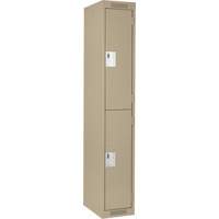Clean Line Lockers, 2 -tier, 12" x 18" x 72", Steel, Beige, Rivet (Assembled) PB Rental Co. Ltd.