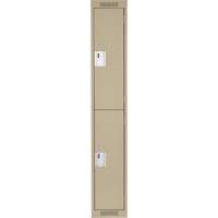 Clean Line Lockers, 2 -tier, 12" x 18" x 72", Steel, Beige, Rivet (Assembled) PB Rental Co. Ltd.