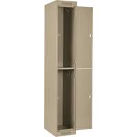 Clean Line Lockers, 2 -tier, Bank of 4, 48" x 18" x 72", Steel, Beige, Rivet (Assembled) PB Rental Co. Ltd.