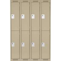 Clean Line Lockers, 2 -tier, Bank of 4, 48" x 18" x 72", Steel, Beige, Rivet (Assembled) PB Rental Co. Ltd.