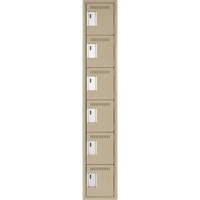 Clean Line Lockerette, 6 -tier, 12" x 18" x 72", Steel, Beige, Rivet (Assembled) PB Rental Co. Ltd.