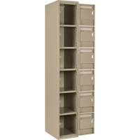 Clean Line Lockerette, 6 -tier, Bank of 4, 48" x 18" x 72", Steel, Beige, Rivet (Assembled) PB Rental Co. Ltd.