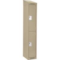 Casiers Clean Line, 2 niveaux, 12" x 18" x 78", Acier, Beige, Rivet (assembl&eacute;) PB Rental Co. Ltd.