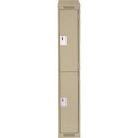 Casiers Clean Line, 2 niveaux, 12" x 18" x 78", Acier, Beige, Rivet (assembl&eacute;) PB Rental Co. Ltd.