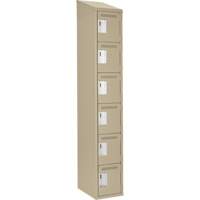 Clean Line Lockerette, 6 -tier, 12" x 18" x 78", Steel, Beige, Rivet (Assembled) PB Rental Co. Ltd.