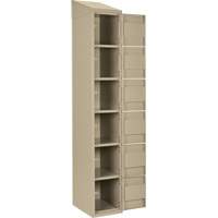 Clean Line Lockerette, 6 -tier, Bank of 4, 48" x 18" x 78", Steel, Beige, Rivet (Assembled) PB Rental Co. Ltd.