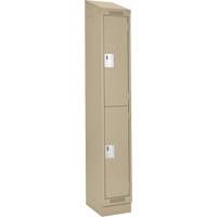 Clean Line Lockers, 2 -tier, 12" x 18" x 82", Steel, Beige, Rivet (Assembled) PB Rental Co. Ltd.