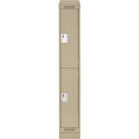 Clean Line Lockers, 2 -tier, 12" x 18" x 82", Steel, Beige, Rivet (Assembled) PB Rental Co. Ltd.
