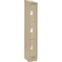 Casiers Clean Line, 3 niveaux, 12" x 18" x 82", Acier, Beige, Rivet (assembl&eacute;) PB Rental Co. Ltd.
