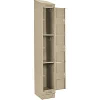 Clean Line Lockers, 3 -tier, Bank of 4, 48" x 18" x 82", Steel, Beige, Rivet (Assembled) PB Rental Co. Ltd.
