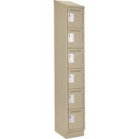 Clean Line Lockerette , 6 -tier, 12" x 18" x 82", Steel, Beige, Rivet (Assembled) PB Rental Co. Ltd.