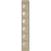 Clean Line Lockerette , 6 -tier, 12" x 18" x 82", Steel, Beige, Rivet (Assembled) PB Rental Co. Ltd.
