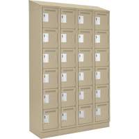 Clean Line Lockerette , 6 -tier, Bank of 4, 48" x 18" x 82", Steel, Beige, Rivet (Assembled) PB Rental Co. Ltd.