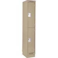 Casiers Clean Line, 2 niveaux, 12" x 18" x 76", Acier, Beige, Rivet (assembl&eacute;) PB Rental Co. Ltd.