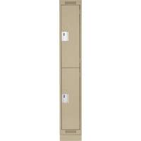 Casiers Clean Line, 2 niveaux, 12" x 18" x 76", Acier, Beige, Rivet (assembl&eacute;) PB Rental Co. Ltd.