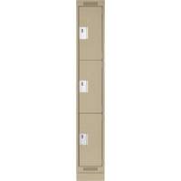 Casiers Clean Line, 3 niveaux, 12" x 18" x 76", Acier, Beige, Rivet (assembl&eacute;) PB Rental Co. Ltd.