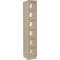 Petits casiers Clean Line, 6 niveaux, 12" x 18" x 76", Acier, Beige, Rivet (assembl&eacute;) PB Rental Co. Ltd.