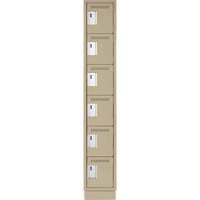 Petits casiers Clean Line, 6 niveaux, 12" x 18" x 76", Acier, Beige, Rivet (assembl&eacute;) PB Rental Co. Ltd.