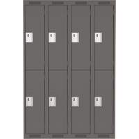 Clean Line Lockers, 2 -tier, Bank of 4, 48" x 18" x 72", Steel, Charcoal, Rivet (Assembled) PB Rental Co. Ltd.