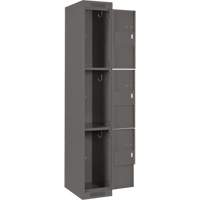 Clean Line Lockers, 3 -tier, Bank of 4, 48" x 18" x 72", Steel, Charcoal, Rivet (Assembled) PB Rental Co. Ltd.