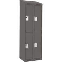 Clean Line Lockers, 2 -tier, Bank of 2, 24" x 18" x 78", Steel, Charcoal, Rivet (Assembled) PB Rental Co. Ltd.