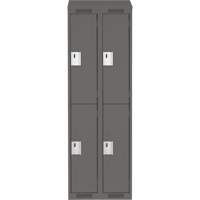 Clean Line Lockers, 2 -tier, Bank of 2, 24" x 18" x 78", Steel, Charcoal, Rivet (Assembled) PB Rental Co. Ltd.